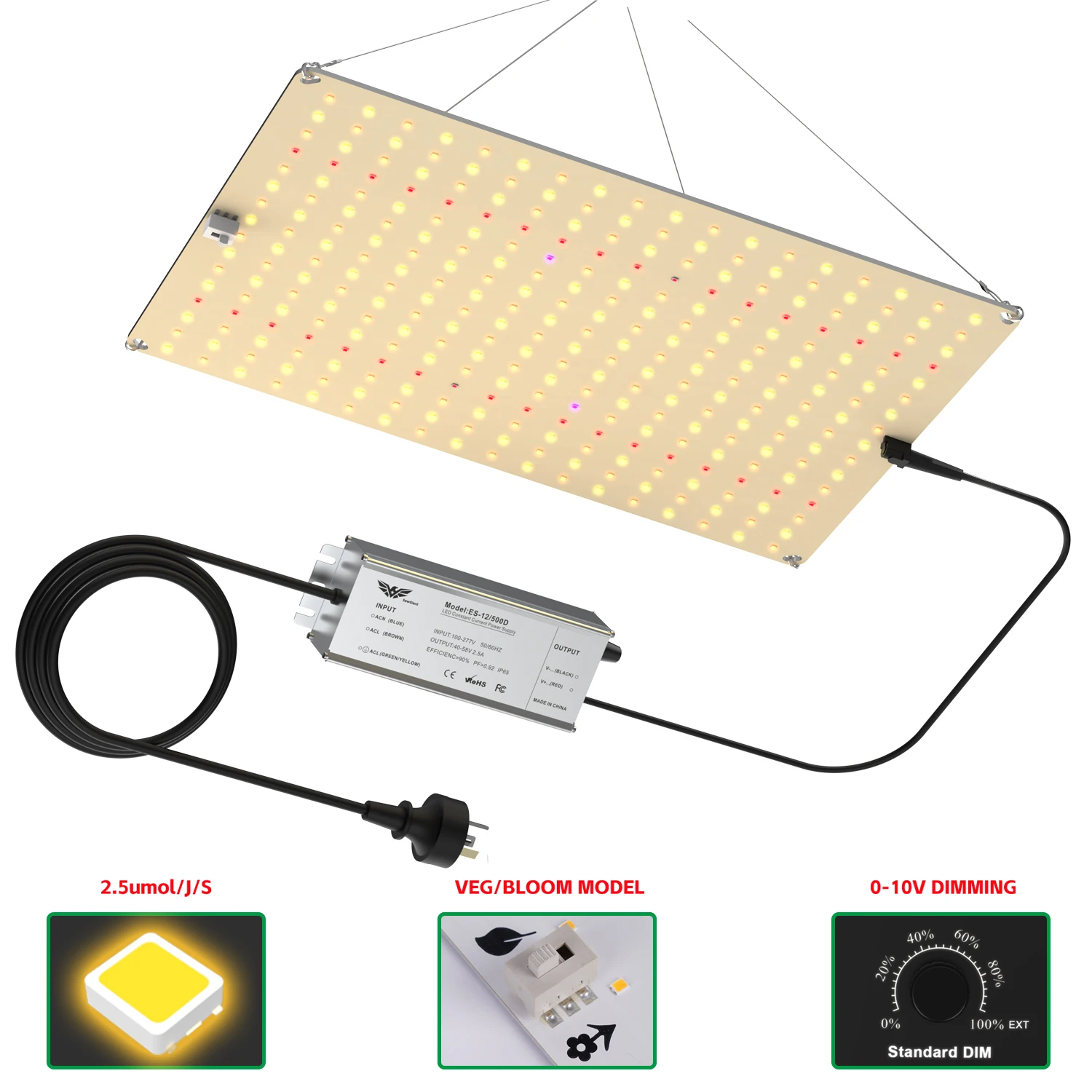 QBD1500MAX 포괄 스펙트럼 큐브 LED 성장 조명: 실내 식물과 꽃씨 재배에 최적의 선택