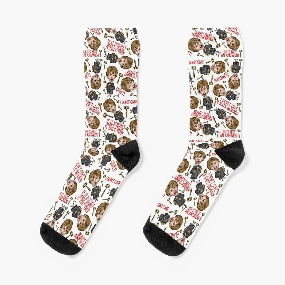 White Judge Judy Print Socks hiking men cotton high quality japanese fashion Man Socks Women's