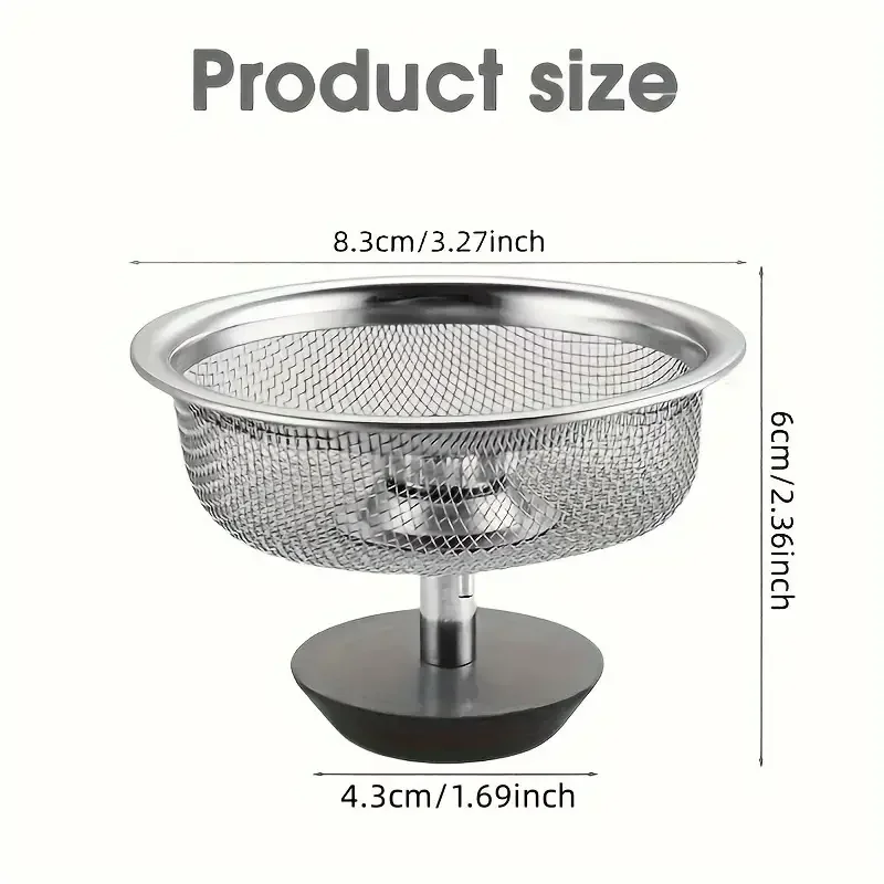 2Pcs Sink Strainer Odor Proof Cover Waste Drainer Sink Filter Screen Water Sink Plug Stainless Steel Floor Drain Net Cover