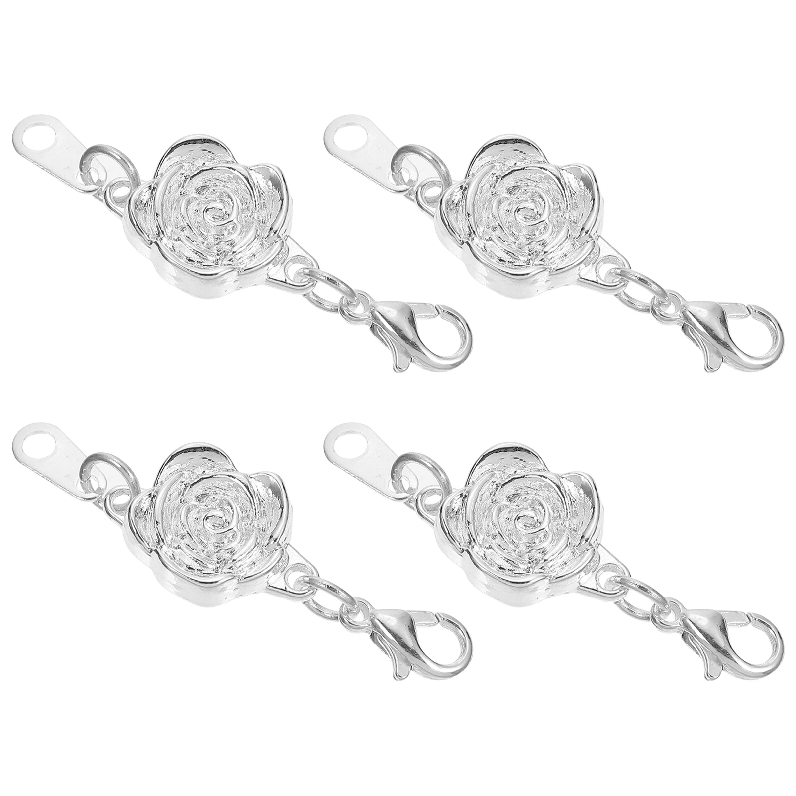 

4pcs Necklace Bracelet Extender Silver Magnetic Necklace Chain Buckle Chain Jewelry Parts Durable High Quality