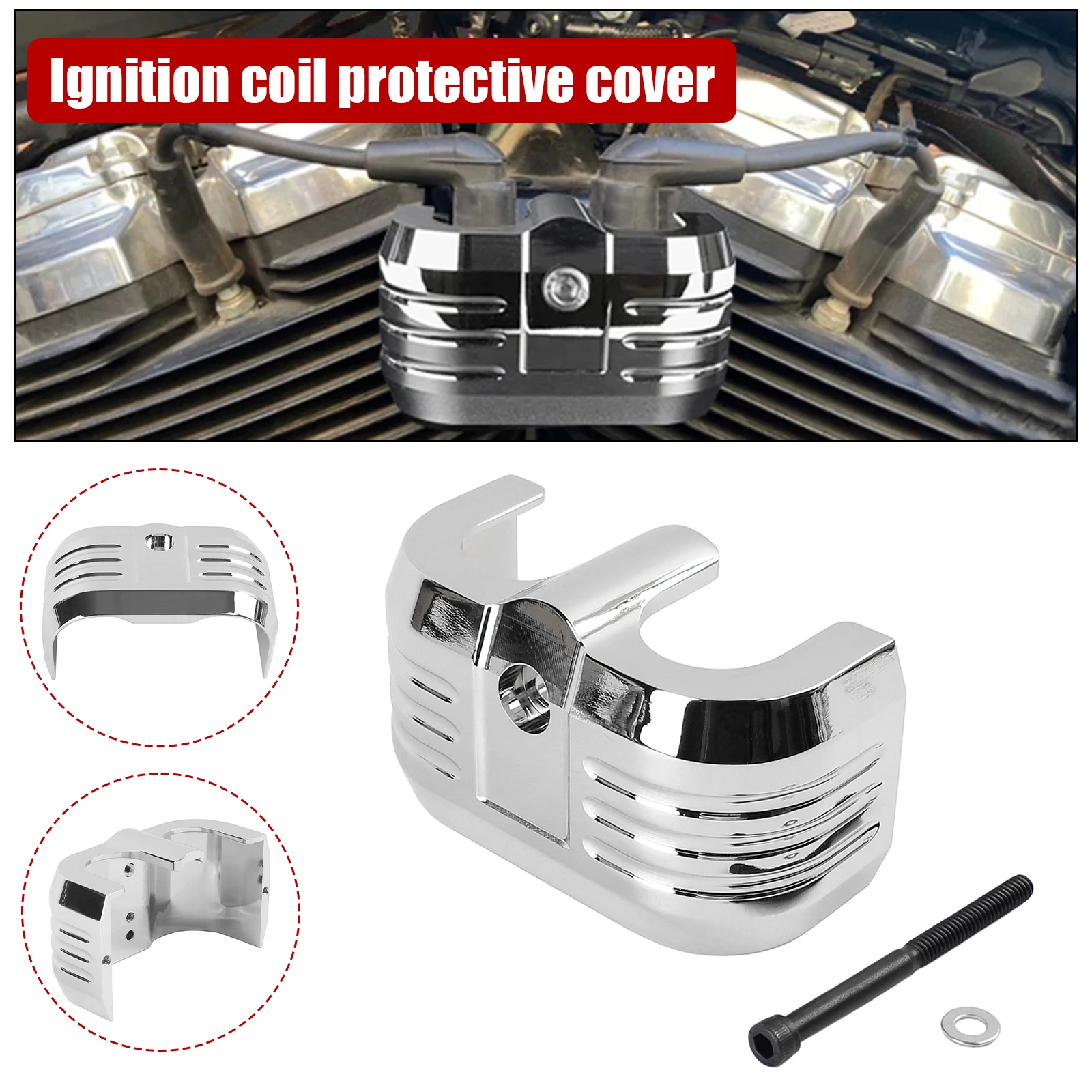 

Motorcycle Aluminum CNC Ignition Coil Cover Fit For Harley Softail Breakout Street Bob Fat Bob Heritage Classic FXFBS 2018-2024