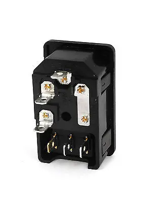 AC 250V 15A IEC 320 C14 Inlet Power Socket w Fuse w Red Light Rocker Switch