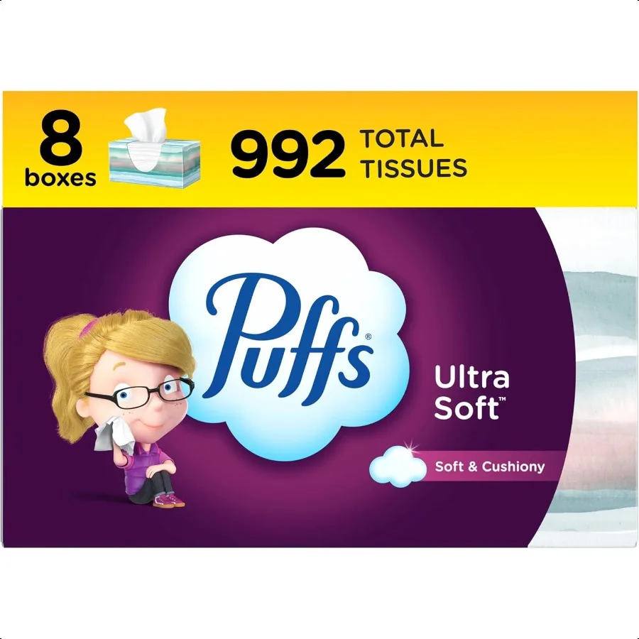 

Ultra Soft NonLotion Facial Tissue 8 Family Boxes 124 Facial Tissues per Box