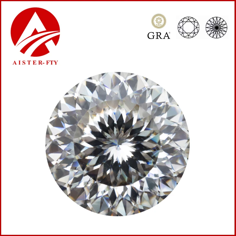 

White D Color 100 Faces Cut Moissanite Stone 0.5-5.0ct Russian Cut Moissanite Loose Gemstones Pass Tester with GRA Certificate