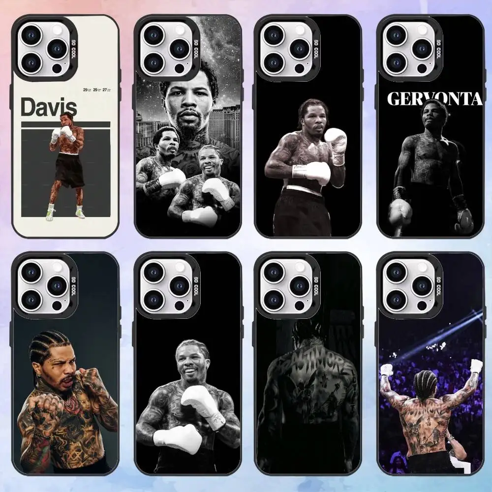 حافظة هاتف G-Gervonta Boxer D-Davis لهاتف iPhone17,16,15,14,13,12,11 Plus، Pro Max غطاء مقاوم للصدمات باللون الأسود غير اللامع #1