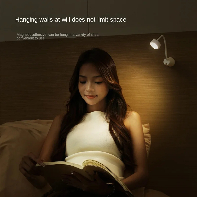 ضوء ليلي مغناطيسي قابل لإعادة الشحن مصباح طاولة محمول متعدد الوظائف لحماية العين لقارئ السرير ضوء ليلي