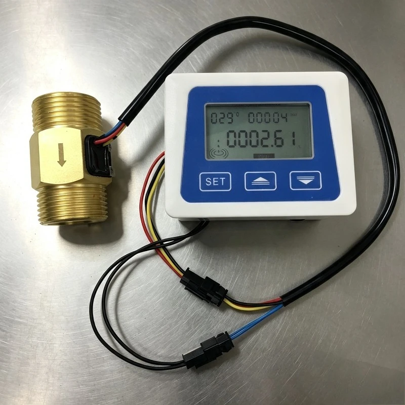 High Precision Digital Temperature Flow Velocity Integrated Smart Flow Meter with 1 Inch Water Flow Sensor for Industrial Use