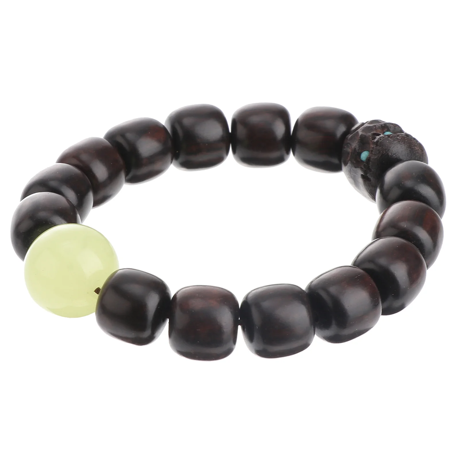 

1Pcs Ebony Beads Chain Wooden Bracelet Creative Vintage Buddhist Beads Jewelry Comfortable for Daily Use Wood Bead Pendant