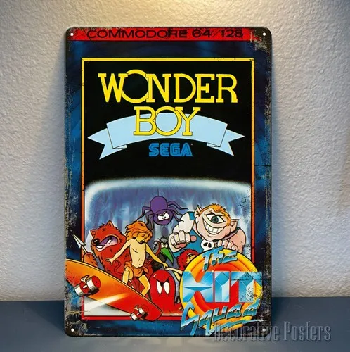 Wonder Boy Retro Video Game Metal Poster - Size:  () Sign