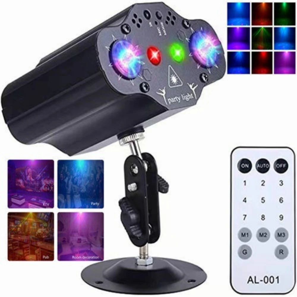 Party DJ Stage Light Laser Projector LED Sound Control Red Green Blue Disco Strobe Lamp Christmas Karaoke Wedding Home Decoratio