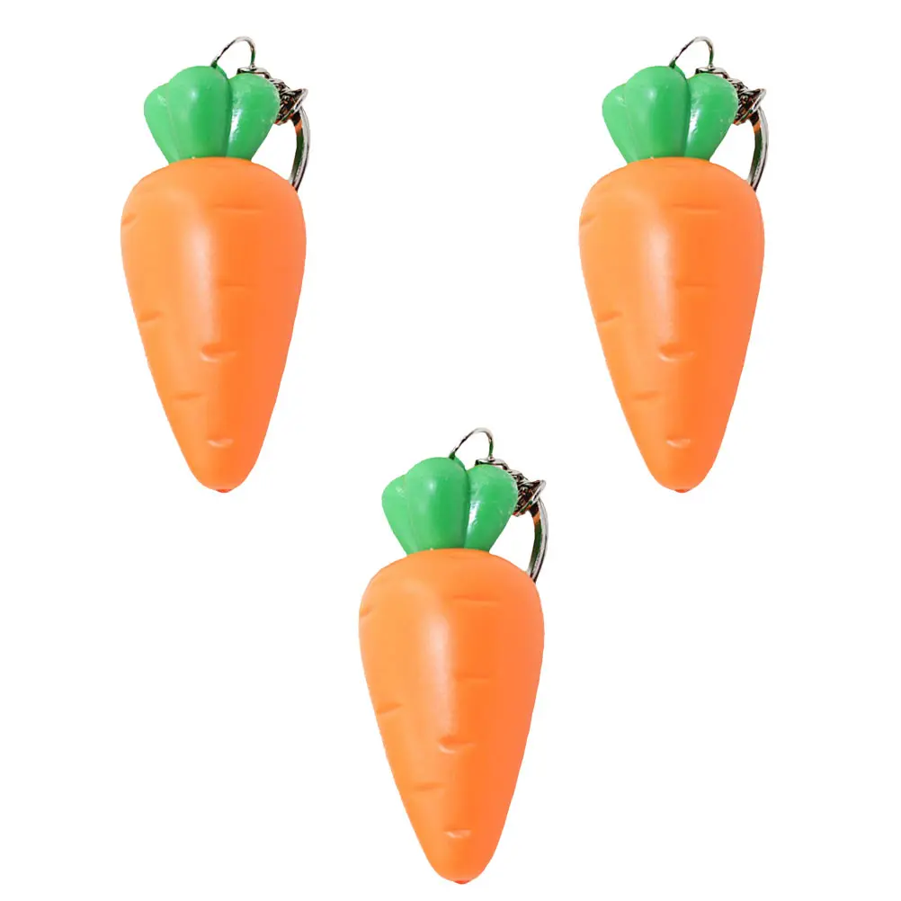 

3pcs Carrot Keyring Led Lamp Mini Carrot Keychain Light With Sound Plastic Keychain Flashlight Gift For Car Bag Hanging