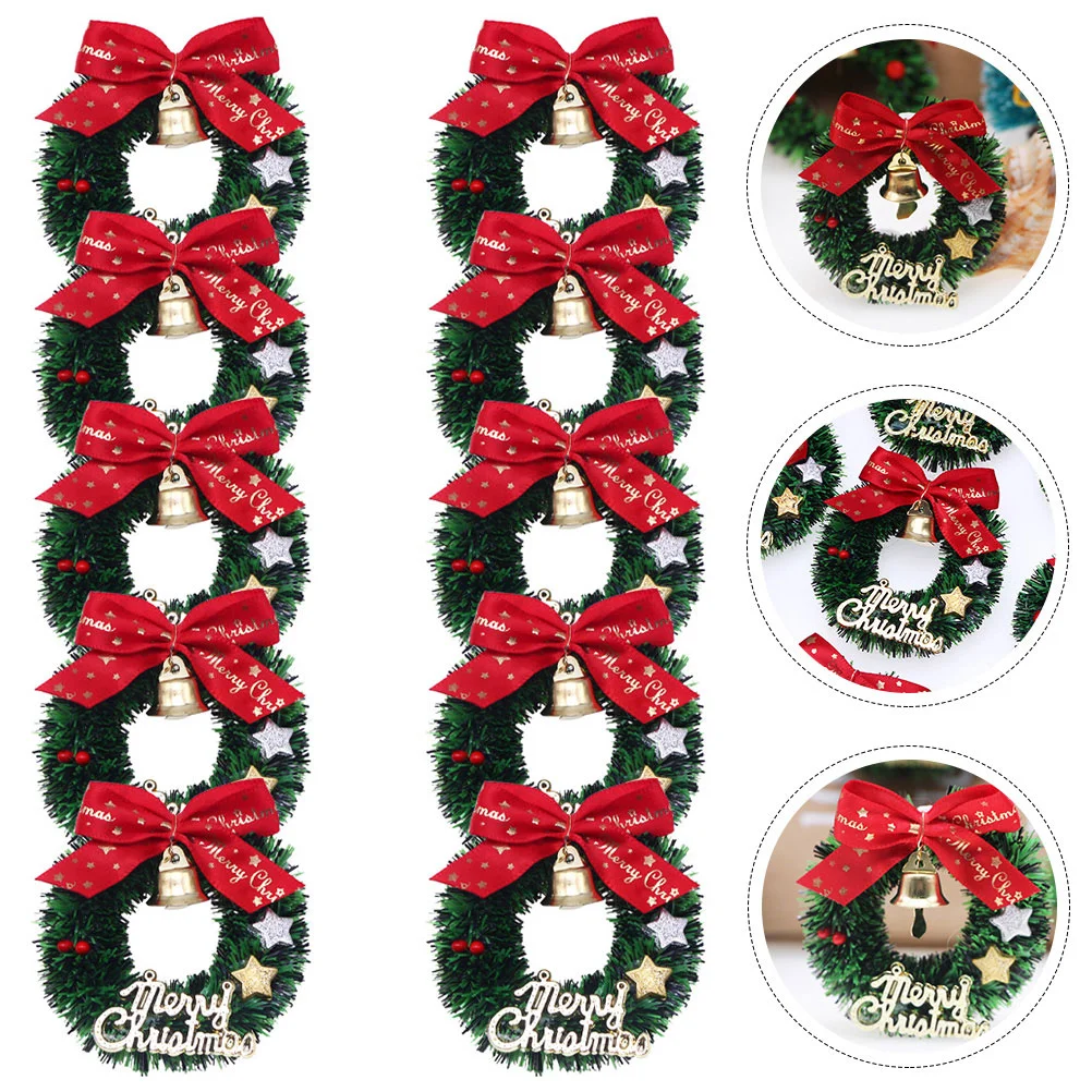 

5 Pcs Christmas Wreath Simulated Miniature Garland DIY Pendants Artificial Winter