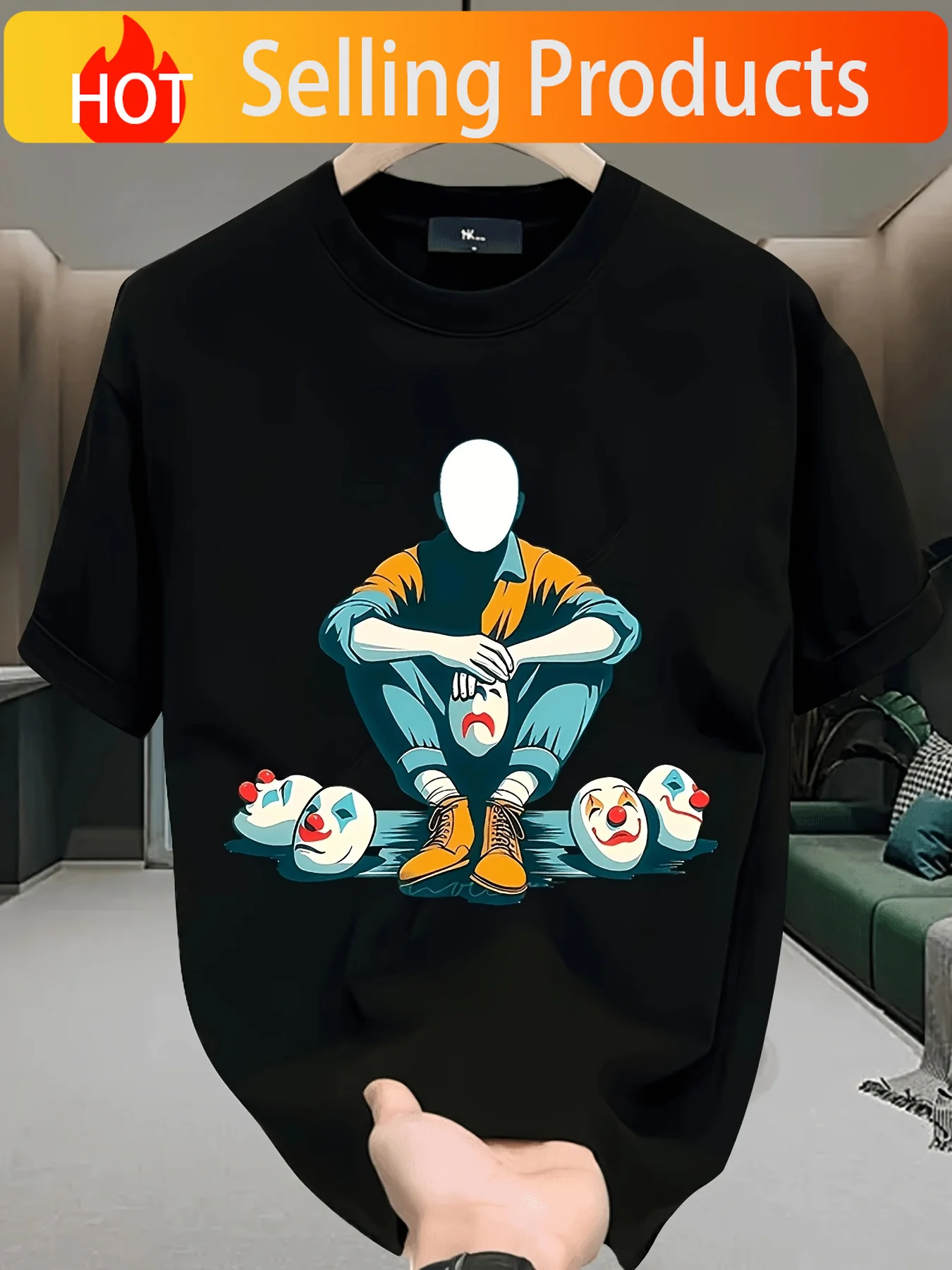 1pc Mythical Creature Chimera Pattern Men'S T-Shirt Casual Sports Festival Clothing