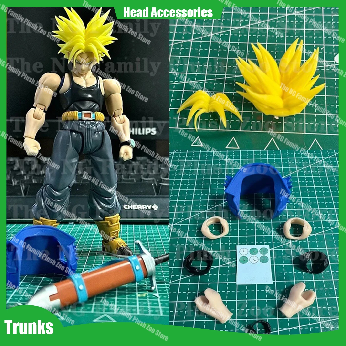 

Dragon Ball Trunks Hair Head Accessories (Dragon Ball Z 9: The Galaxy Is In Danger) Trunks Action Figure Uniforms Accessories