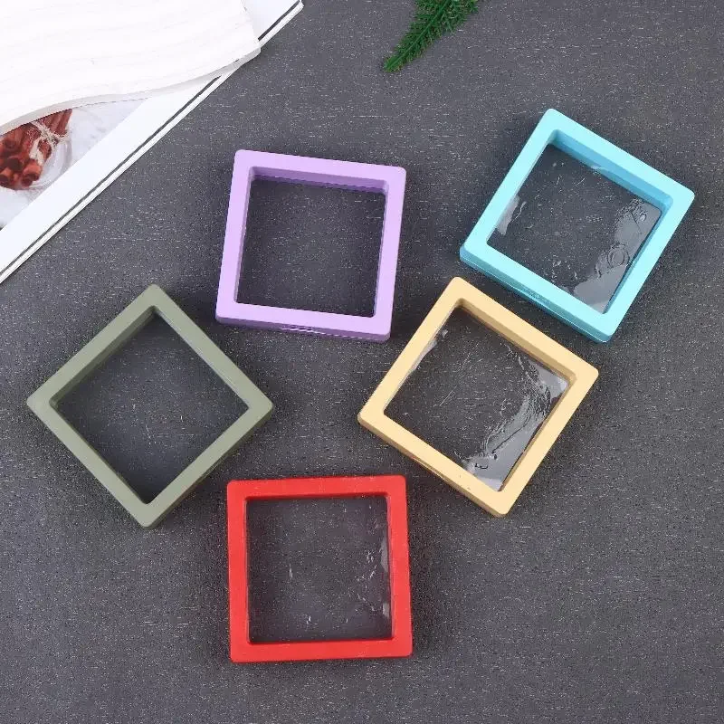 

10 шт. прозрачных плавающих коробок для демонстрации, пластиковая пленка, упаковка для ювелирных изделий, коробка для хранения украшений, колье, колец и коллекционных предметов