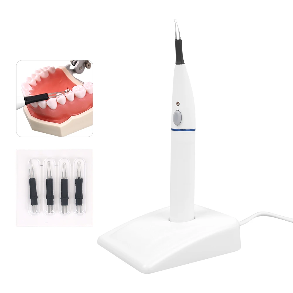ELIJAH Wireless Convenient Dental Gutta Percha Tip Cutter with 4pcs Pen Tips Root Canal Filling Obturation Tools Endodontic