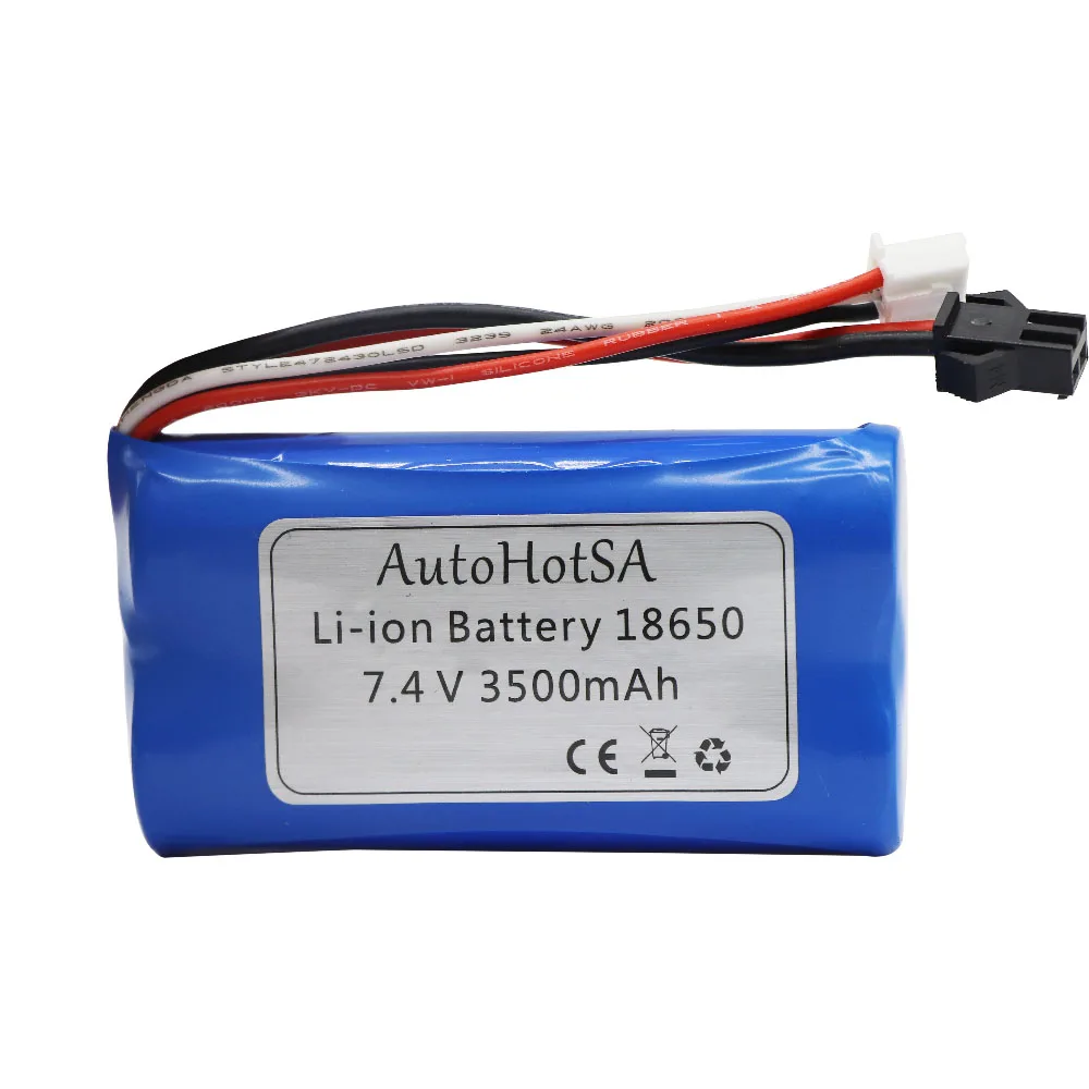 7.4V 3500mah o dużej pojemności akumulator litowo-jonowy 18650 2S T wtyczka dla Q46 Wltoys 10428 /12428/12423 RC akcesoria samochodowe 7.4V JST