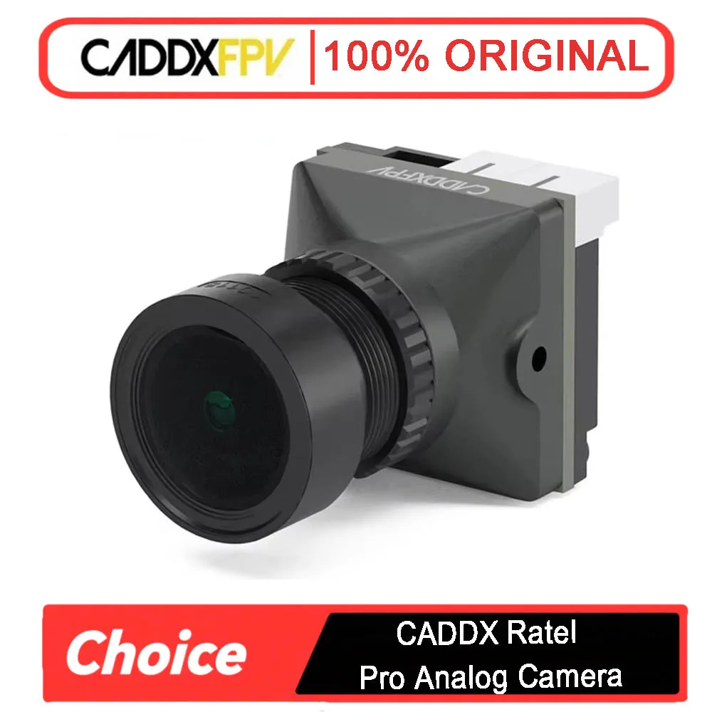

CADDX Ratel Pro 1500TVL FPV Camera - 9.5g Ultra Light, Starlight Night Vision, 160° FOV | WDR CMOS, NTSC/PAL for RC Racing Drone