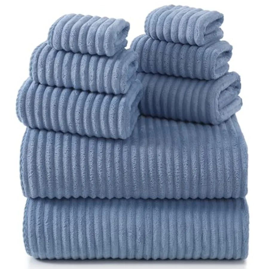 

Набор банных полотенец из 8 штук - 8 больших полотенец из микрофибры для ванной, высокоабсорбирующие, мягкие, для душа, для дома и отеля