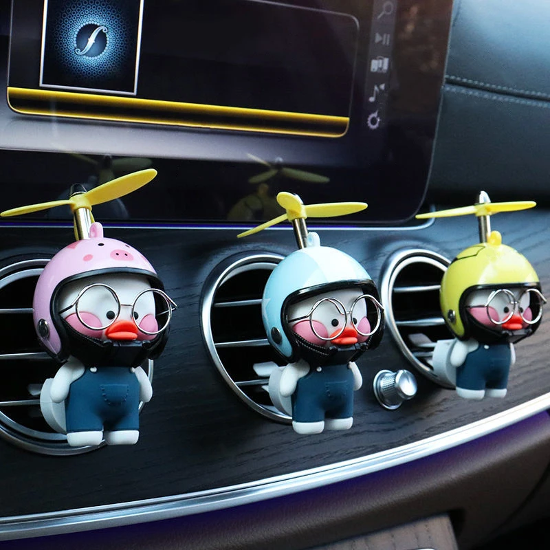 Car Dragonfly Little Yellow Duck Aromatherapy Ornament Car Interior Decoration Air Conditioner Air Vent Freshener Para Auto