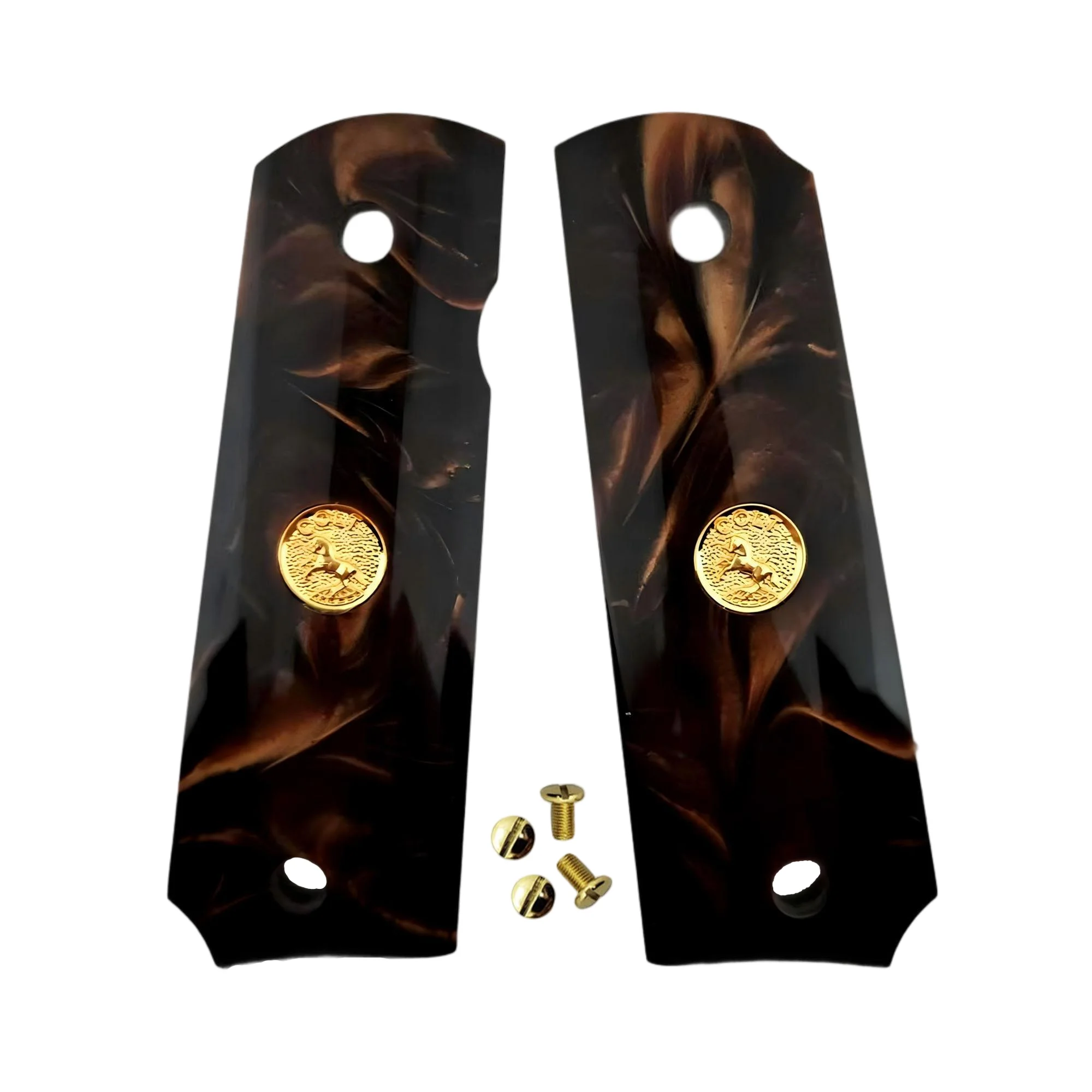 1911 그립스 풀 사이즈, 브라운 펄 골드 콜트 메달리온, 콜트, 킴버, 스프링필드, 레밍턴, 락 아일랜드, 군사 지휘관용에 적합