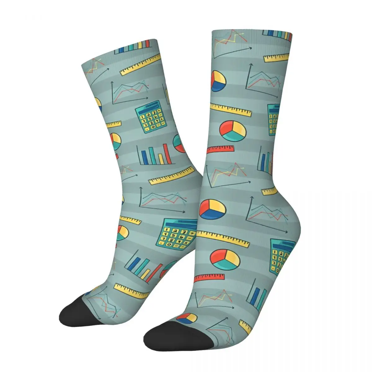 Vintage Math Pattern Men's Socks Math Unisex Novelty Seamless Printed Happy Crew Sock Gift