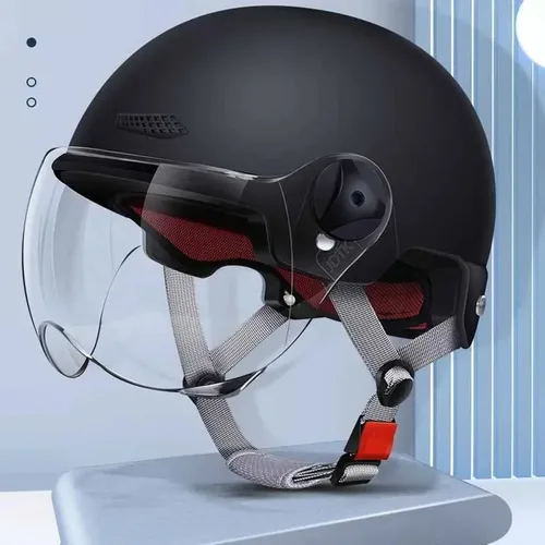 Imagen 2 del producto Casco de motocicleta, cascos de bicicleta para hombres y mujeres, casco de moto para adultos, casco de Scooter Retro ultraligero, accesorios para cascos