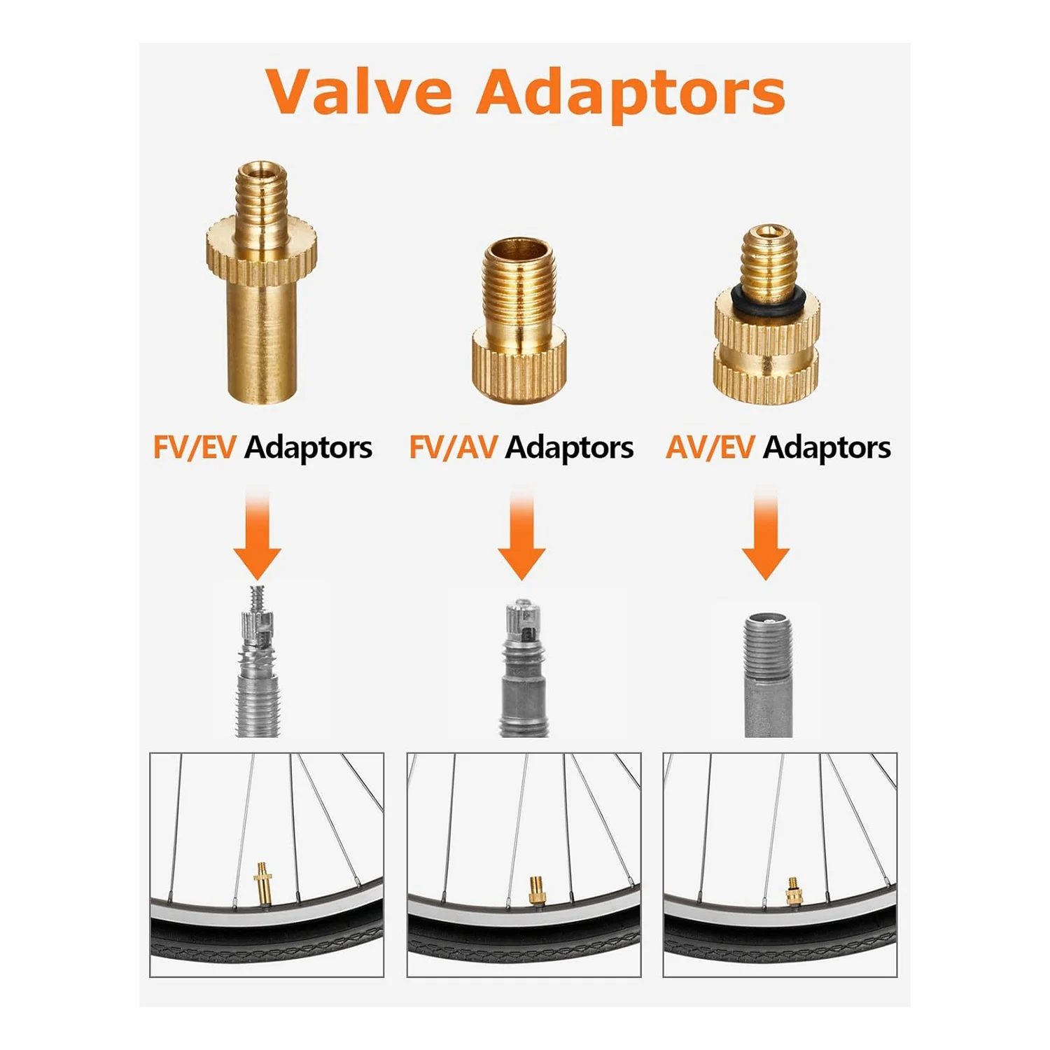 

Набор адаптеров ABKV-1Set для велосипедных насосов (Presta/Schrader), иглы для шариковых насосов, латунные адаптеры для велосипедных насосов, металлические