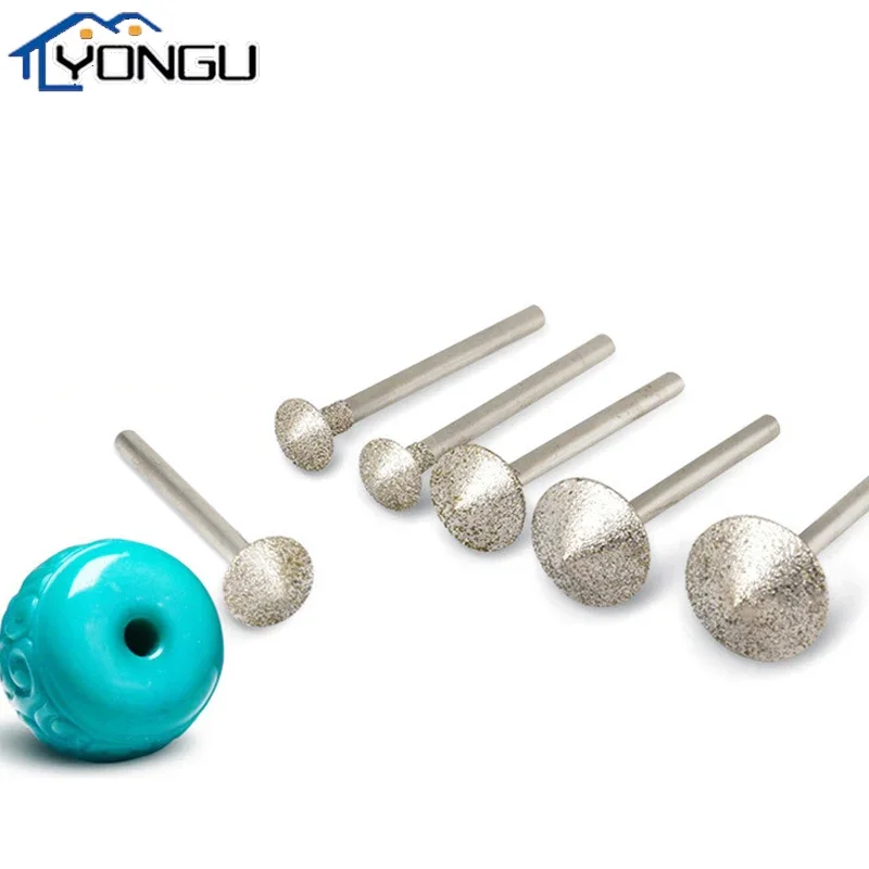 ダイヤモンド円錐傘 D 針研削ヘッド翡翠彫刻バリ取り彫刻ツール 2.35/3 ミリメートルシャンク直径 6-16 ミリメートル