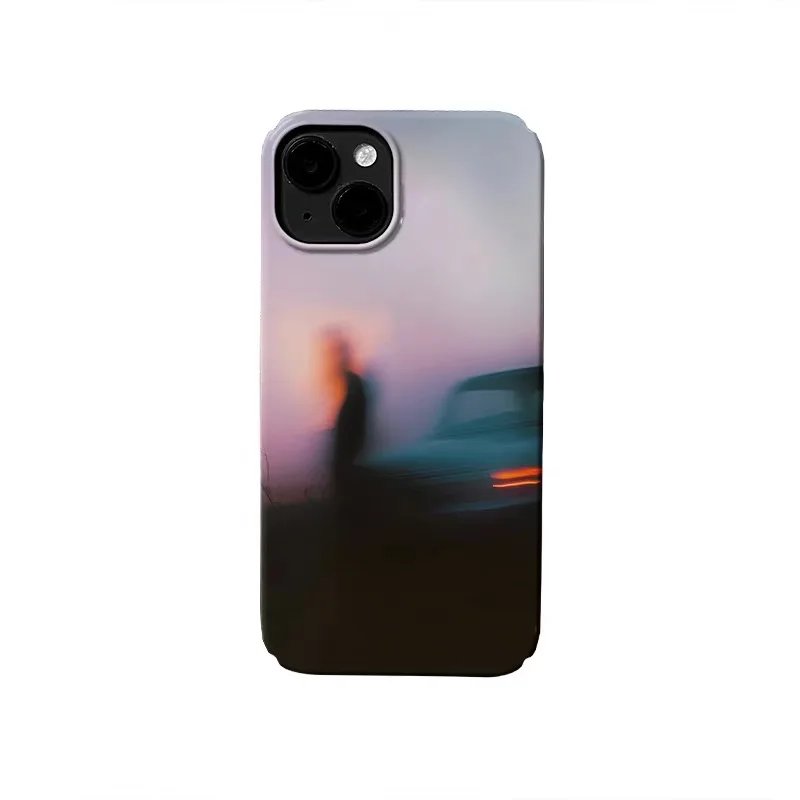 

Ins Korean Purple Sunset Blurred Case for IPHONE 17 16ProMax 15 14 13 12 11 PRO Plus Acrylic TPU Two in One Magnetic Phone Cases