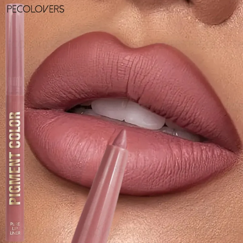 Caneta batom multicolorida, delineador labial sólido, representando o contorno dos lábios, lábios charmosos e cheios, cosméticos labiais