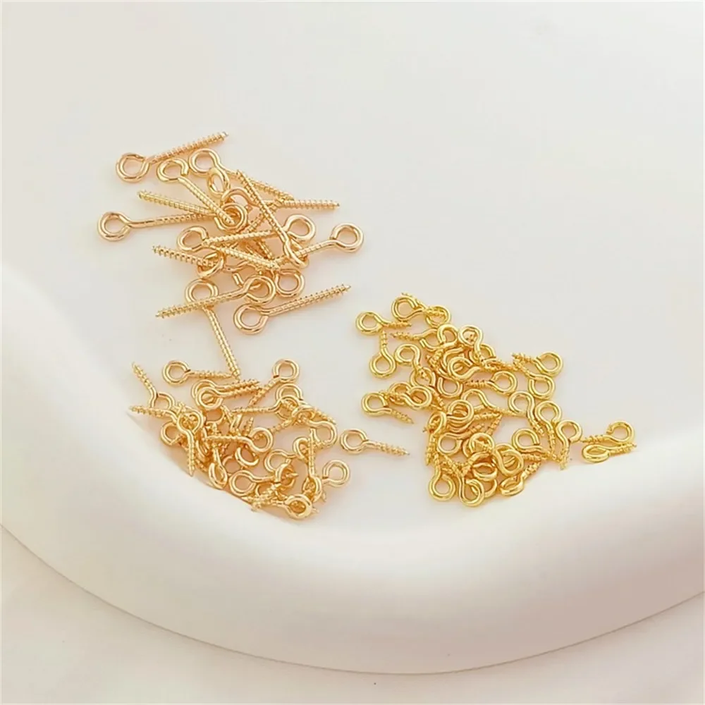 

14K Gold-plated Eye-pleasing Nails, 9-pin Screws, Pendant Rings, Hanging Rings, DIY Pearl Jewelry Accessories