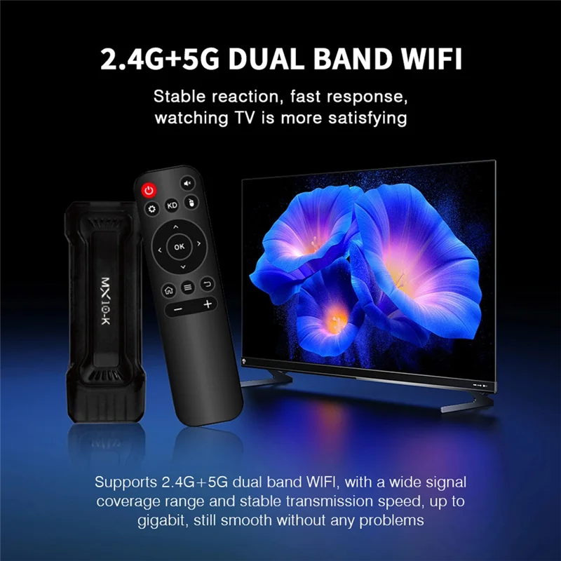 AC56-Android14 TV Stick 2.4+5G Dual WIFI Support 4K HDR Video Mini TV Box Portable Player Android TV Stick