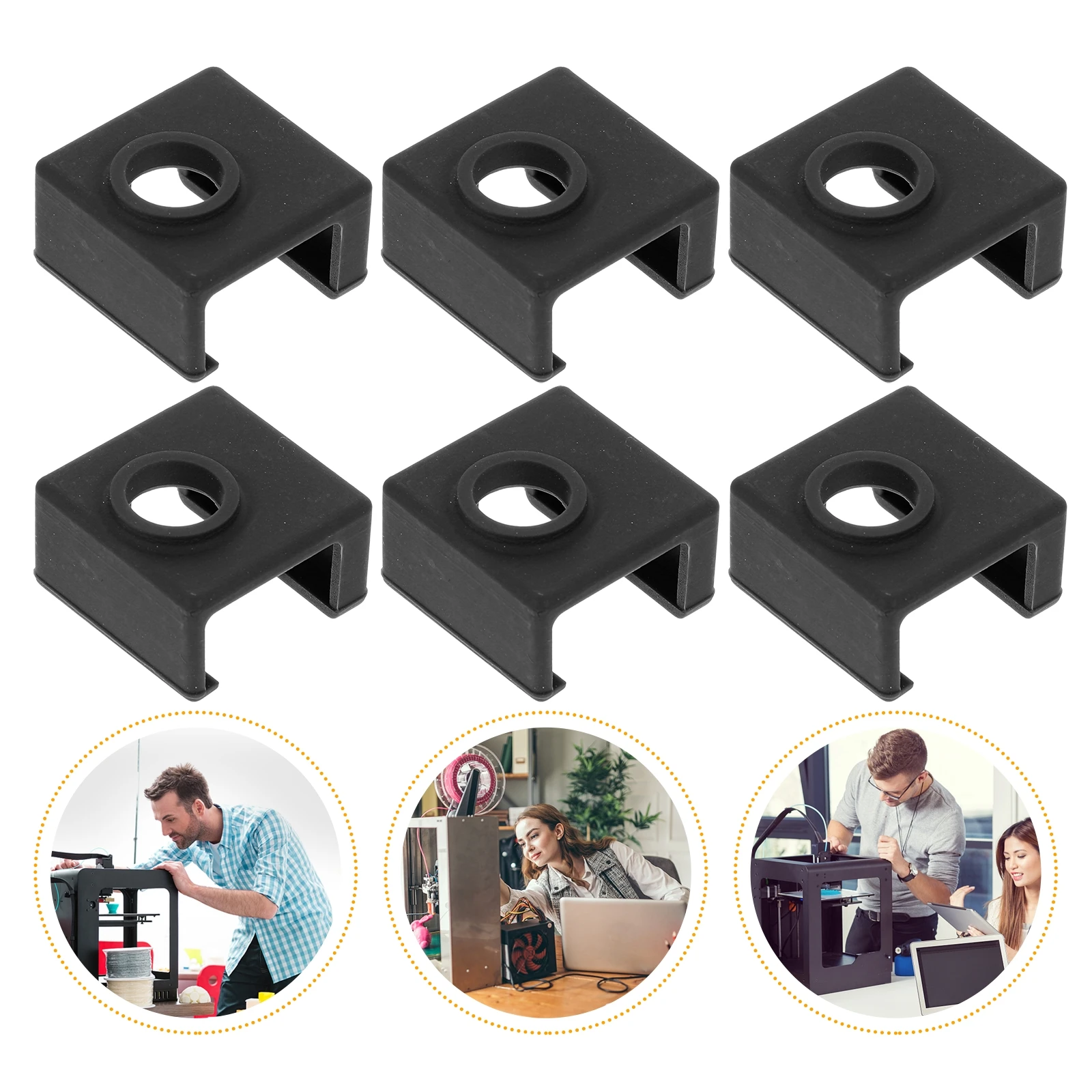 

6Pcs Silicone Socks Heating Protect Covers Extruder Accessories Hot End for 3D Printer Heating Block Protect Covers