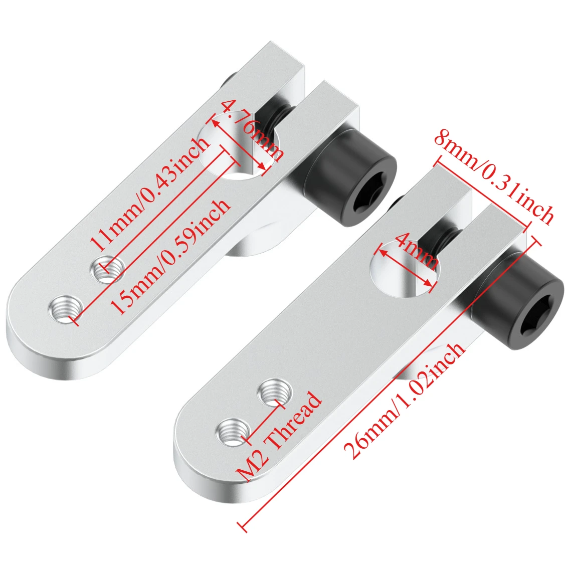 4mm/4.76mm CNC 알루미늄 서보 혼 - 메탄올/가솔린 RC 보트용 클램핑 스티어링 암(스로틀 로커 암)