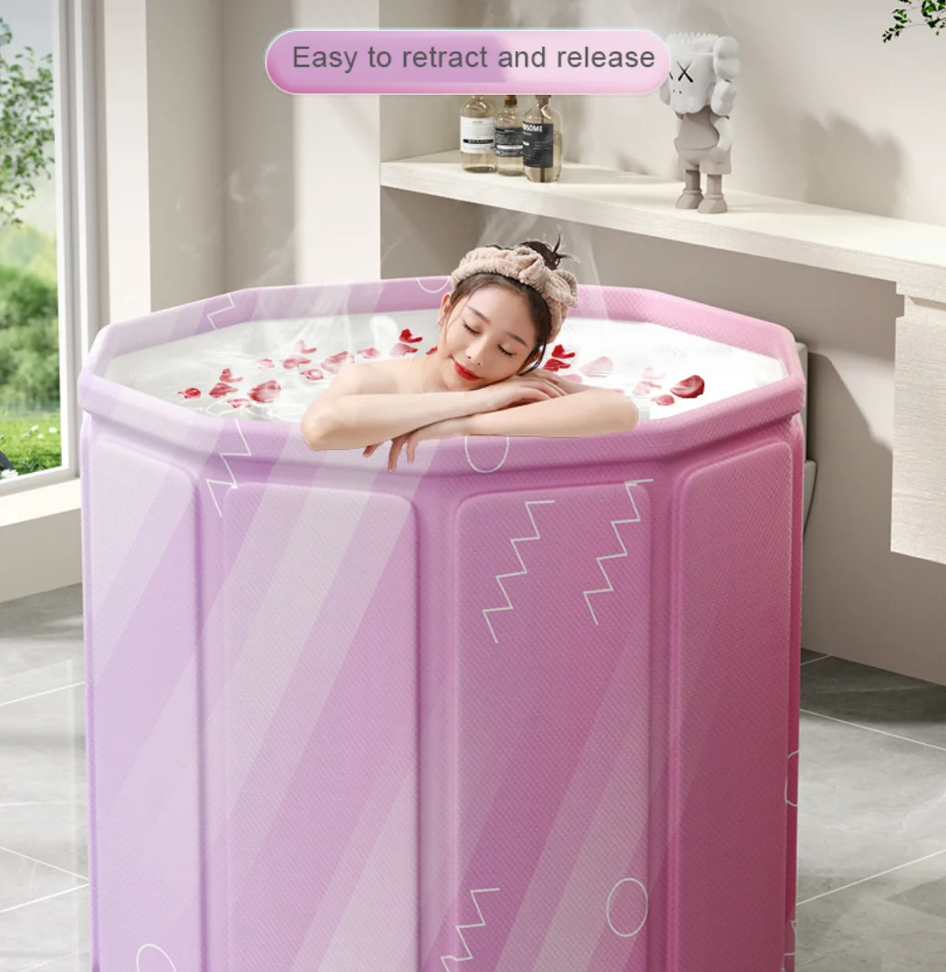 Bathing Bucket for Adults Foldable Household Shower Bucket for Sitting Full Body Soaking Baby Swimming Pool