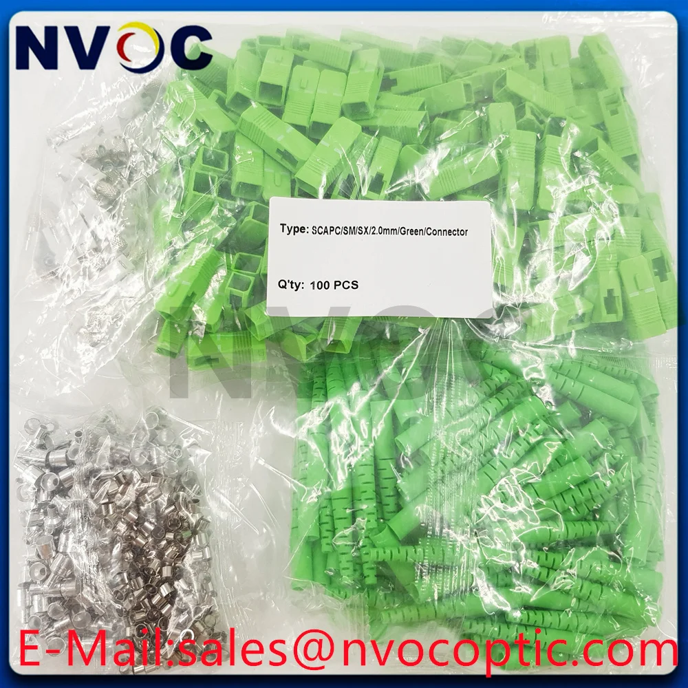 100Pcs SCAPCUPC/SM/SX/2.0mm/3.0mm/Blue Green,SC/APC SC/PC Single Mode Simplex Ceramic Ferrule 2.0mm 3.0mm Fiber Optic Connector
