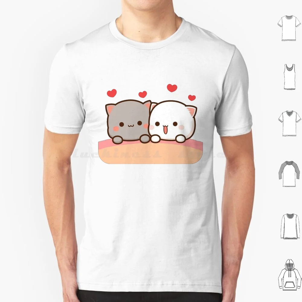 Peach And Goma Mochi Cat T Shirt Big Size 100% Cotton Cute Milk Mocha Teddy Bears Cute Bears Mochi Mochi Peach Cat Mochi Mochi