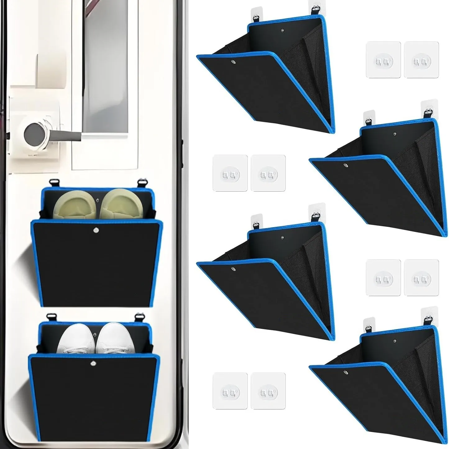 

Shoe Rack Behind the Door, Storage Shoe Bag, Oxford Cloth, Rv Wall-Mounted, Over-The-Door Shoe and Miscellaneous Items Organizer