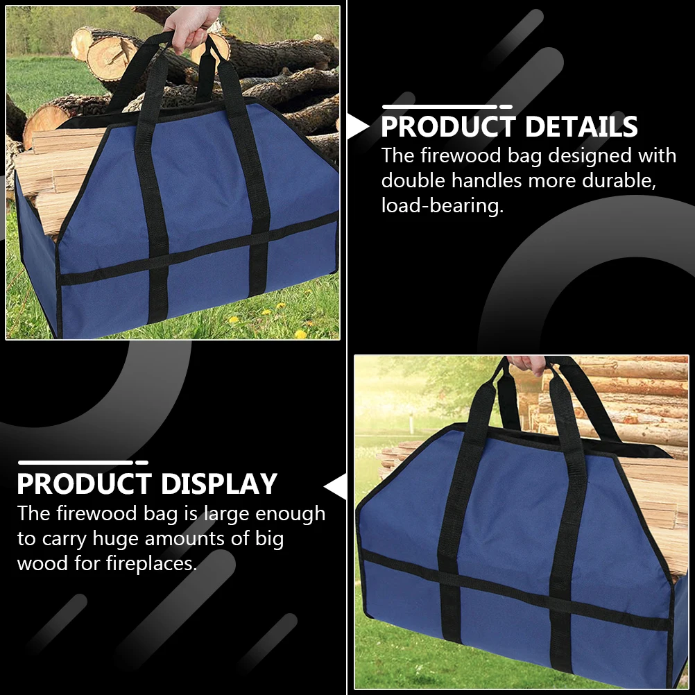 

Сумка для дров, большая вместительная сумка для хранения дров для камина, сумка для переноски древесины из ткани Оксфорд, грязеотталкивающая сумка