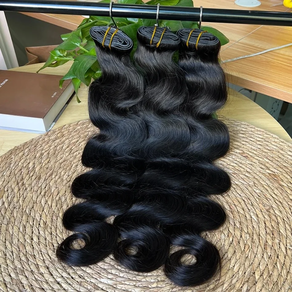 

Натуральные волосы 100% человеческие, волнистые, 12-30 дюймов, натуральный черный цвет, 3 пучка, необработанные, для наращивания, парики из натуральных волос