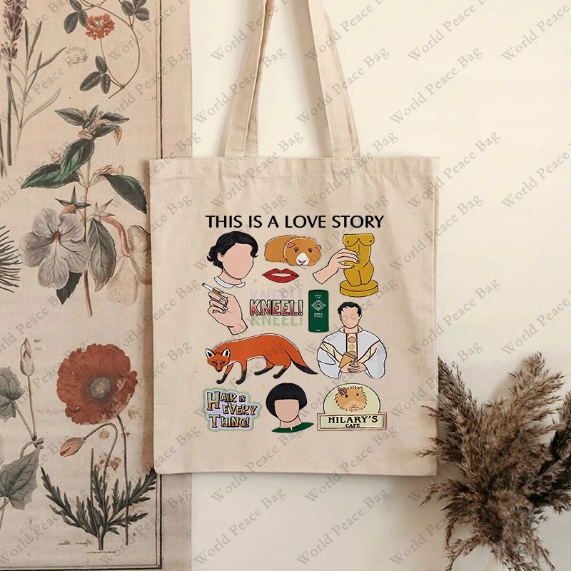 1 pc This Is A Story Love Pattern Fleabag Canvas Tote Bag Fleabag Fans Gifts Fleabag Inspired Gifts Fleabag Merch Women Shopping