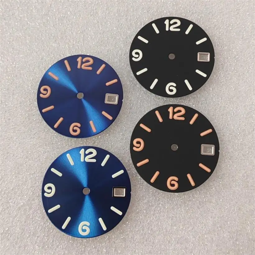 

Циферблат часов 28,5 мм, цифровой солнечный узор, матовый циферблат, зеленый ночник, подходит для NH35 NH36 4R35 4R36, аксессуары для часов с механизмом