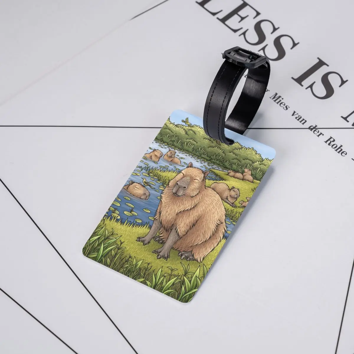 Custom Schattig Dier Capybara Bagagelabel Met Naam Kaart Privacy Cover Id Label Voor Reistas Koffer