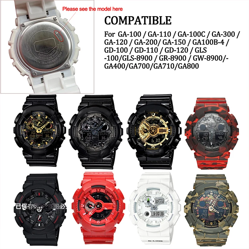 Watch Accessories Suitable for Casio G-Shock GLS GD GA110 GA100 GD120 Men's and Women's Sports Camouflage WatchBand Strap