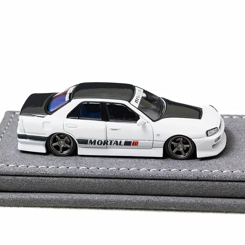 Mortal 1/64 ER34 White Carbon Maleisië Limited Legering Motorvoertuig Speelgoed spuitgieten Metalen Model Collectie Jongen Kerstcadeau
