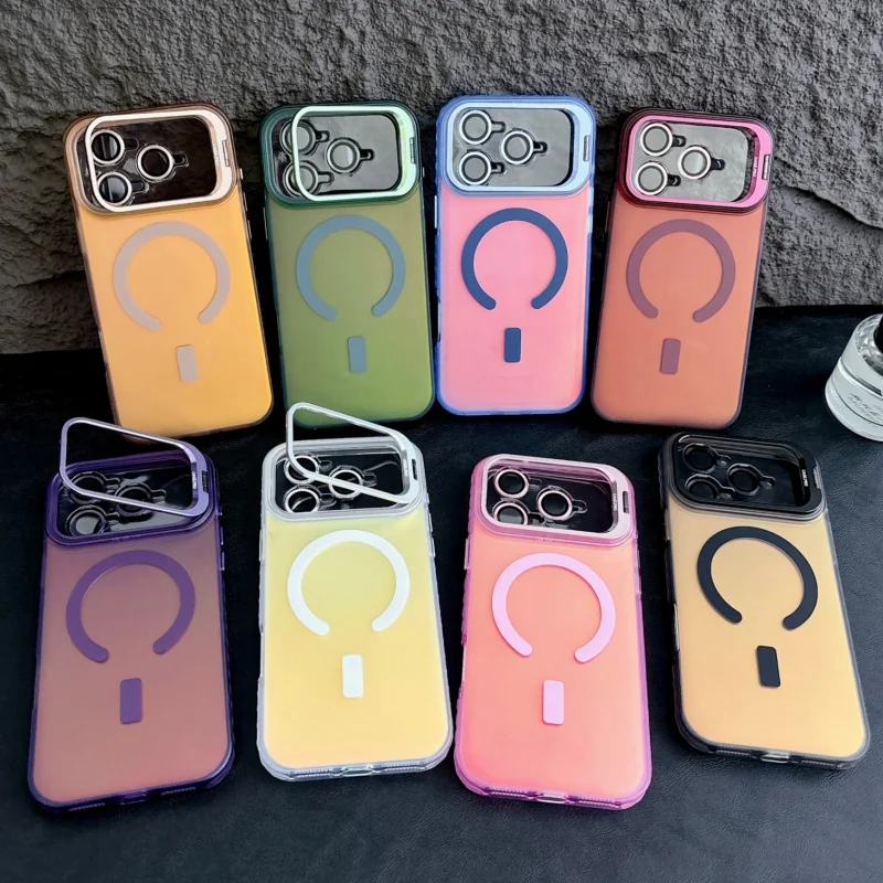 

for iPhone 17 Pro Max Case Invisible Stand Iridescent, Compatible Compatible with MagSafe with Camera Protector