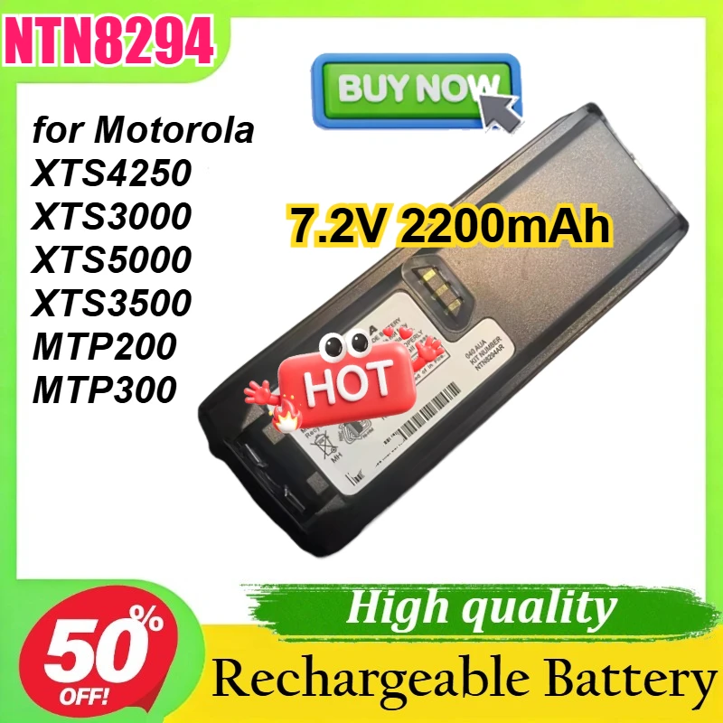 

NTN8294 7.2V 2200mAh Ni-MH Replacement Battery for Motorola XTS4250 XTS3000 XTS5000 XTS3500 MTP200 MTP300 Walkie Talkie
