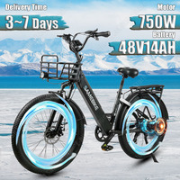 SAMEBIKE Electric Bicycle 750W Powerful Motor 48V14AH Lithium Battery City Commuting Electric Bike 26-inchTire All TerrainE-bike