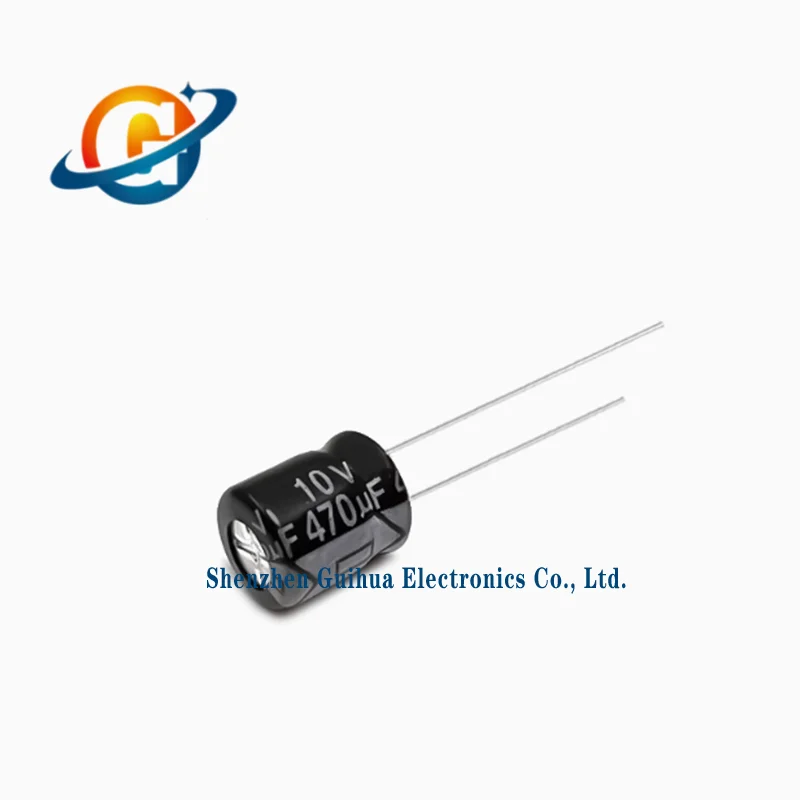 50pcs 10v470uf brand new genuine long life 105 degree direct insertion electrolytic capacitor volume 6x7MM